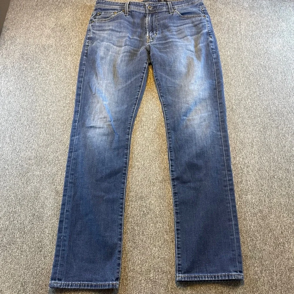 AG Adriano Goldschmied Men's Slim Straight Jeans - Blue - Picture 1 of 10